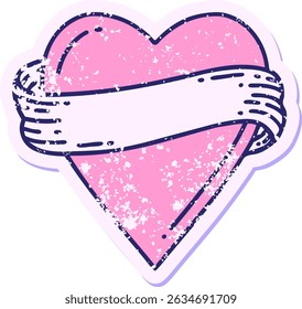 valentines heart sticker in bright neon colors