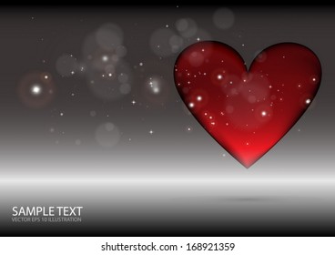  Valentine`s heart vector 3D scene background illustration - Romantic  vector background web  glitter template