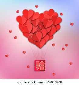 Valentines heart. Vector illustration.