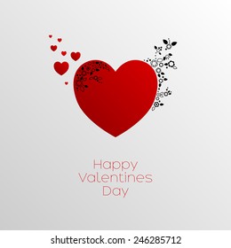 Valentines heart. Vector illustration with flowers