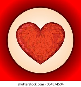 Valentines heart. Vector illustration. Happy valentines day