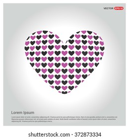 Valentines heart. Vector illustration. Romantic love pattern