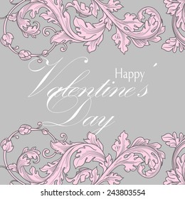 Valentines heart.Calligraphic design element. Vector illustration