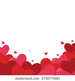 Valentines hearth frame border background illustration. Flat hearth border art