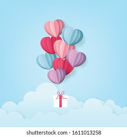 Valentine's Hearts Abstract Blue Background. Valentines Day Wallpaper. Heart Holiday Backdrop, Vector illustration.