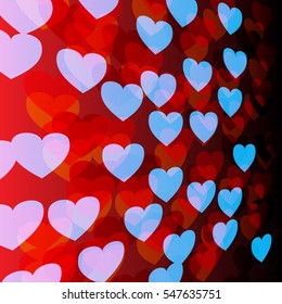 Valentines hearts background vector illustration