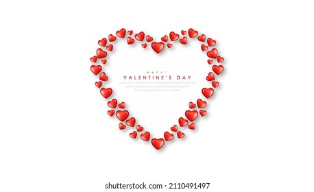 Valentines hearts with gift box.Vector symbols of love in shape of heart for Happy Valentine's Day. vector