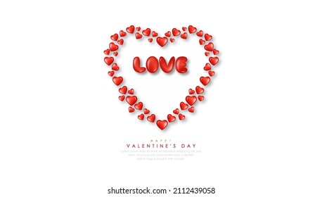 Valentines hearts with gift box.Vector symbols of love in shape of heart for Happy Valentine's Day. vector