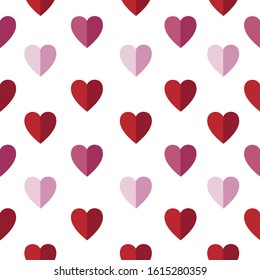 corazones de San Valentín con fondo blanco. Los vectores aman a los clientes sin fisuras por el diseño de tarjetas de felicitación de Feliz Madre o San Valentín.