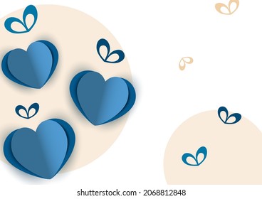 Valentine's hearts. Paper flying elements on a white background. Vector love symbols in the shape of a heart for Happy Women's, Mother's Day, Valentine's Day, greeting card design