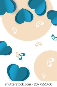 Corazón de San Valentín. Elementos volantes de papel sobre un fondo blanco. Los símbolos del amor vectorial en forma de corazón para feliz mujer, Día de la Madre, Día de San Valentín, diseño de tarjetas de felicitación
