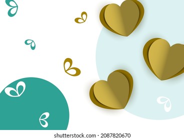 Valentine's hearts. Paper flying elements on a white background. Vector love symbols in the shape of a heart for Happy Women's, Mother's Day, Valentine's Day, greeting card design