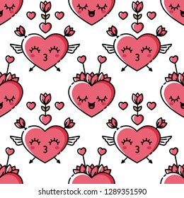 Valentines Hearts Pattern. Seamless print with cute hearts for design wrappers, backgrounds, textiles or paper.