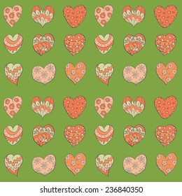valentines hearts seamless  pattern