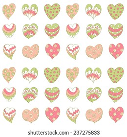 valentines hearts seamless  pattern