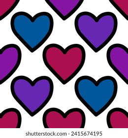 Patrón sin fisuras de los corazones de San Valentín. Día de San Valentín. Antecedentes para cajas de regalo, papel de envoltura, tapicería, textiles, papeles, telas. Ilustración del vector
