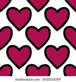 Patrón sin fisuras de los corazones de San Valentín. Día de San Valentín. Antecedentes para cajas de regalo, papel de envoltura, tapicería, textiles, papeles, telas. Ilustración del vector