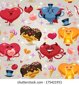 Valentines hearts seamless texture. Editable pattern inside.