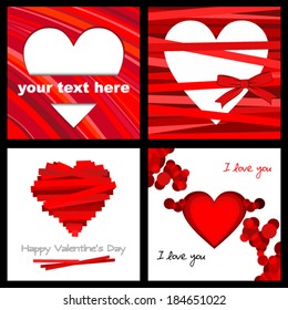 Valentines hearts set.
