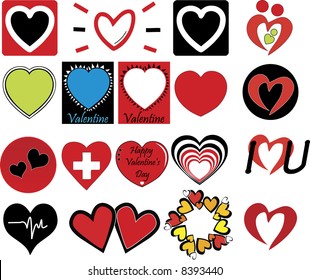 Valentine's hearts vector pack