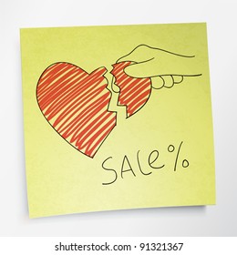 Valentine`s holidays sale concept. Vector.