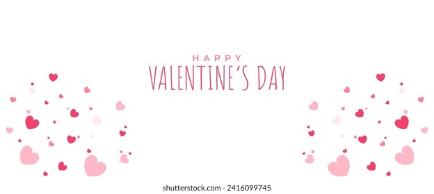Valentine's horizontal banner template with love decoration