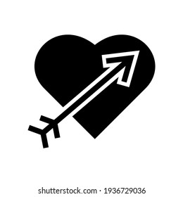 icono de San Valentín o logotipo símbolo de señas aislado ilustración vectorial - iconos vectoriales de estilo negro de alta calidad
