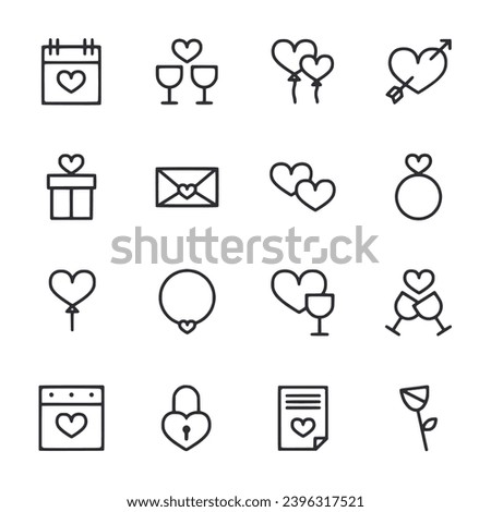 Valentines icon set vector illustration
