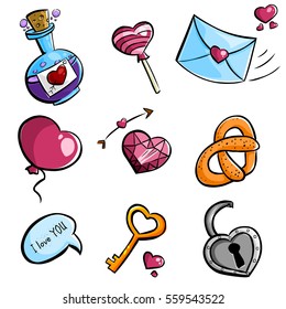 Valentine`s icons - vector set