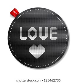 Valentine's knitted label with a heart