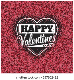 Valentines Label Design with particles in the background - Happy Valentine's Day