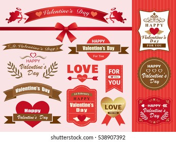 Valentine's label material set