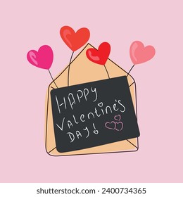 Valentine's letter invitation for Valentine's Day vector illustration