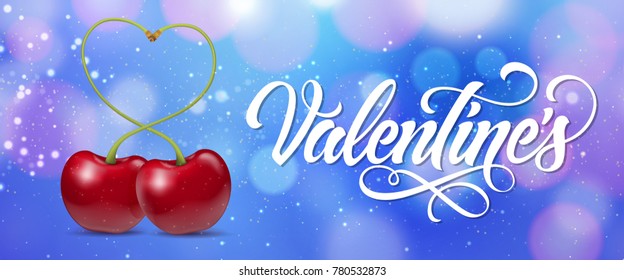 Valentines Lettering with Cherry