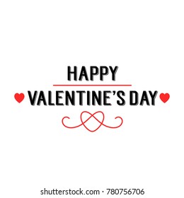 Valentines lettering with creative hearts