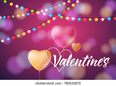 Valentines Lettering with Heart Shape