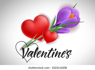 Valentines Lettering with Violet Snowdrop