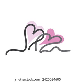 Diseño de ilustraciones de iconos de plantillas vectoriales de logotipo de Valentine