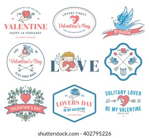 Valentines Love badges colored for any use