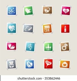 Valentines and Love card icons for web