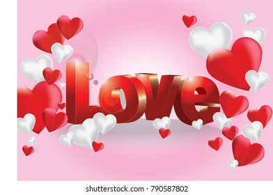 Valentine's Love in the design of the information associated with a declaration of love