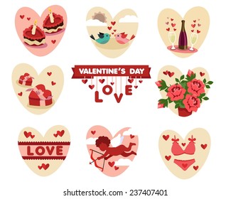 Valentine's (love) flat icons 