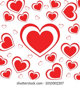 Valentines Love heart. Decorative heart background with lot of valentines hearts. Vector template design