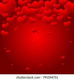 Valentines Love heart. Decorative heart background with lot of valentines hearts. Vector illustration for greeting.