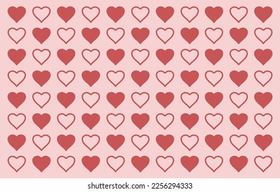 
Valentines love hearts seamless pattern. Happy Valentine's day concept vector illustration trendy design. Seamless pattern for wrapping paper, invitations, greeting cards.
