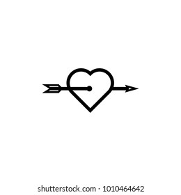 Valentines love icon vector. heart icon. Black color.