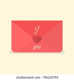 Valentines love letter. Vector illustration