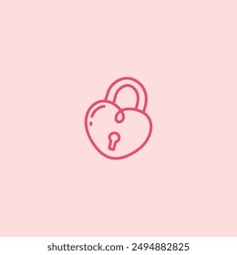 Valentines Love Lock flat vector design