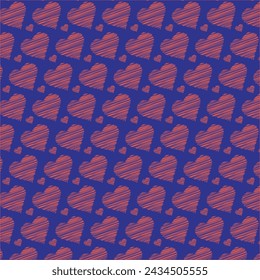 Valentines love pattern art drawing heart . Vector EPS 10