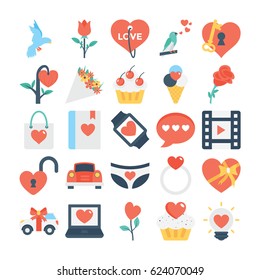 Valentines, Love, Romance, Marriage Vector Icons 3